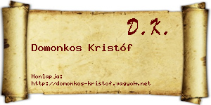 Domonkos Kristóf névjegykártya