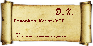 Domonkos Kristóf névjegykártya