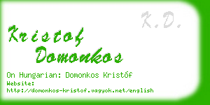 kristof domonkos business card