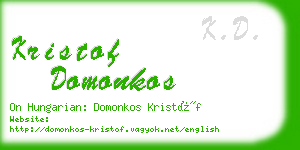 kristof domonkos business card